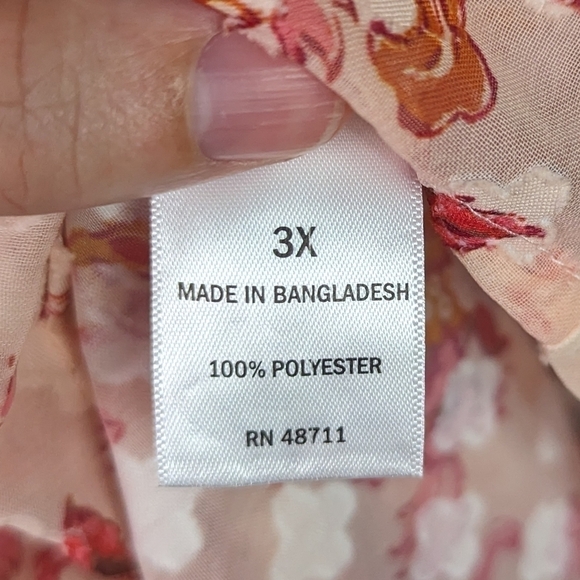 Ophelia Roe NWT Paisley Print Semi Sheer Top Sz 3X - Picture 11 of 13